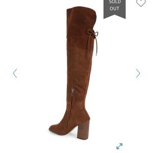 Thigh high suede boots